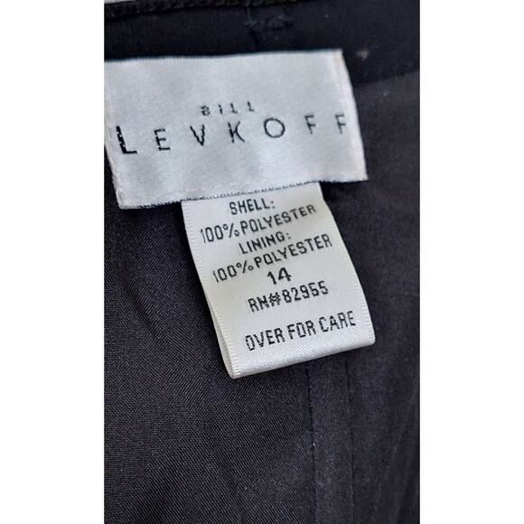 BILL LEVKOFF Strapless Sweetheart Chiffon Empire Waist Full Gown Dress Black 14 - Picture 2 of 10